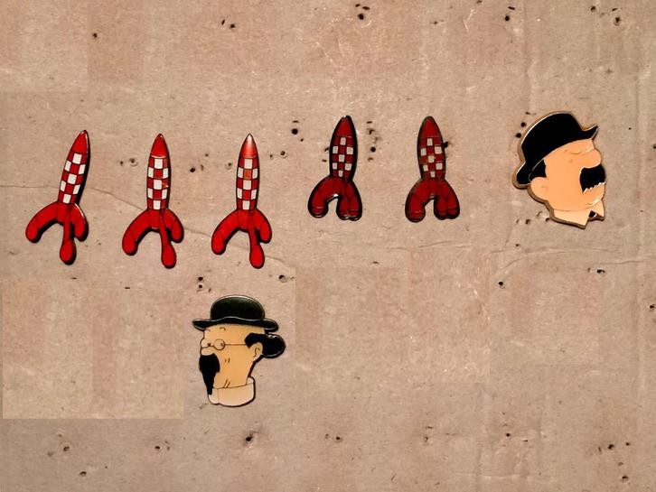 Kuifje Professor Zonnebloem Haddock strip stripfiguren pin, Verzamelen, Speldjes, Pins en Buttons, Zo goed als nieuw, Transport