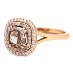 18k roségold ring met 1.72 ct Fancy Intense diamant - HRD, Nieuw, Ophalen of Verzenden, Kleiner dan 17, Roze