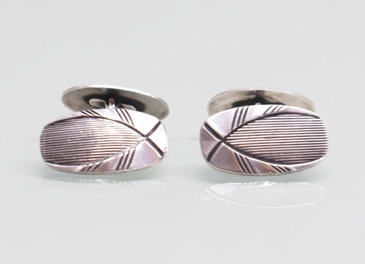 Art Deco zilveren manchetknopen 1908-1922, Sieraden, Tassen en Uiterlijk, Antieke sieraden, Manchetknopen, Zilver, Ophalen of Verzenden