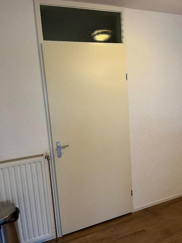 opdekdeur, Doe-het-zelf en Verbouw, Deuren en Horren, Gebruikt, Binnendeur, 200 tot 215 cm, 80 tot 100 cm, Hout, Ophalen