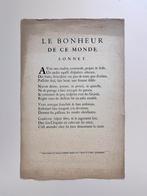 Speciale herdruk van 16e eeuws Sonnet / Gedicht | Plantin, Ophalen of Verzenden