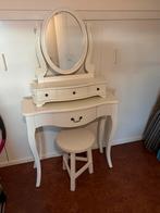 Mooie kaptafel met spiegel en kruk, Huis en Inrichting, Tafels | Kaptafels, Ophalen, Gebruikt, Hout, 100 tot 150 cm