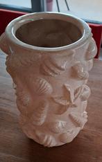 Vintage Vaas met Schelpen Motief, Overige kleuren, Aardewerk of Porselein, Ophalen of Verzenden, Zo goed als nieuw
