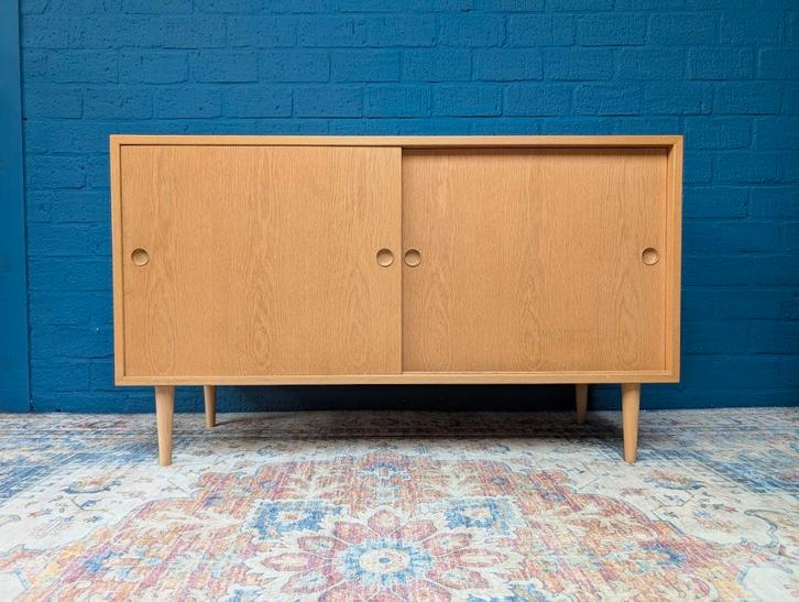 Vintage eiken sideboard, Deens design, jaren 60, Verzamelen, Retro, Huis en Inrichting, Ophalen