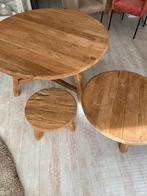 Troubadour 3 maten teakhouten tafels, Huis en Inrichting, Tafels | Eettafels, 200 cm of meer, Zo goed als nieuw, Rechthoekig, 50 tot 100 cm