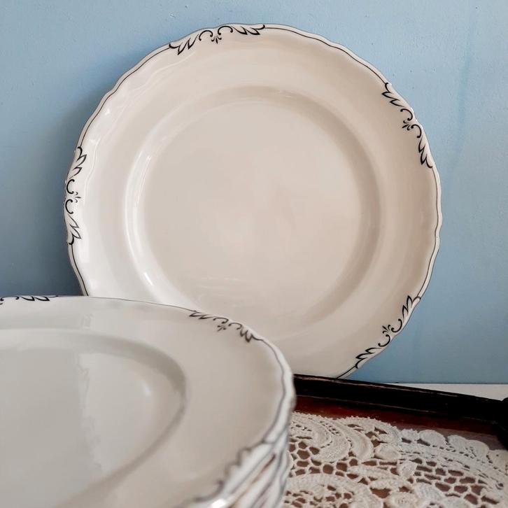 Epiag Czechoslavakia, 6 chique ontbijtborden, Antiek en Kunst, Antiek | Servies los, Ophalen of Verzenden