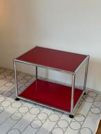 USM Haller Bijzettafel - Rood, Ophalen, 50 tot 100 cm, Zo goed als nieuw, Glas