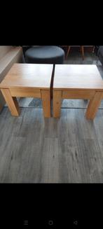 2 Bijzettafels hout, Huis en Inrichting, Tafels | Bijzettafels, Ophalen, Gebruikt, Rechthoekig, Minder dan 55 cm