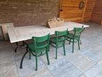 Tuintafel met marmeren blad en stalen onderstel, Tuin en Terras, Tuintafels, Ophalen, Zo goed als nieuw, Rechthoekig, Metaal