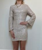 pailetten jurk maat S/M van Meet & Tiger, Beige, Ophalen of Verzenden, Zo goed als nieuw, Maat 36 (S)