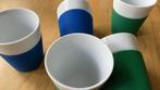 Bodum mokken Bistro ,3 groen , 2 blauw, Gebruikt, Keramiek, Ophalen of Verzenden, Effen