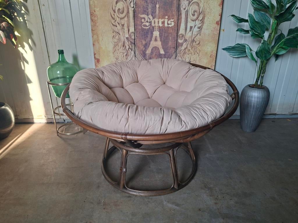 Fraaie Papasan stoel kussen afm. 110x110cm en 75cm hoog.  , Tuin en Terras, Tuinsets en Loungesets, Zo goed als nieuw, Overige materialen