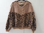 Teddy bomber vestje met panterprint  Maat M - Nieuw, Kleding | Dames, Truien en Vesten, Maat 38/40 (M), Bruin, Nieuw, Ophalen of Verzenden