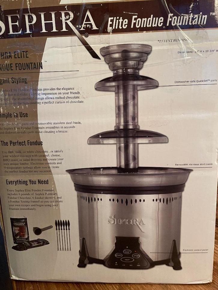 Chocolade fontein Sephra CF18M, Witgoed en Apparatuur, Fonduesets, Gebruikt, Fondueset, Elektrisch, Ophalen