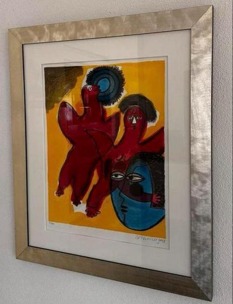 Corneille 2003 prachtig ingelijst  van Galerie Bärwald, Antiek en Kunst, Kunst | Tekeningen en Foto's, Ophalen