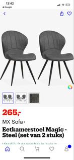 Staalgrijze Eetkamerstoelen - Zo goed als nieuw!, Huis en Inrichting, Stoelen, Twee, Ophalen of Verzenden, Zo goed als nieuw, Stof