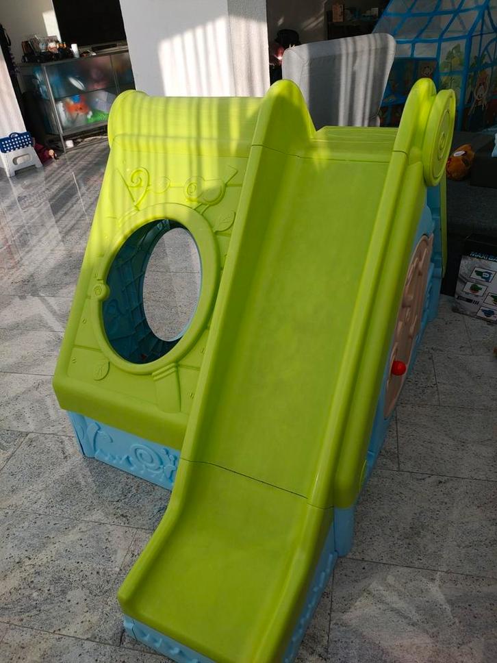 Keter Funtivity speelhuis groen/blauw, Kinderen en Baby's, Speelgoed | Buiten | Speeltoestellen, Zo goed als nieuw, Ophalen