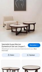 Gezocht!!! Salontafel Ayase Marmer Donkerbruin Set van 2, Ophalen of Verzenden