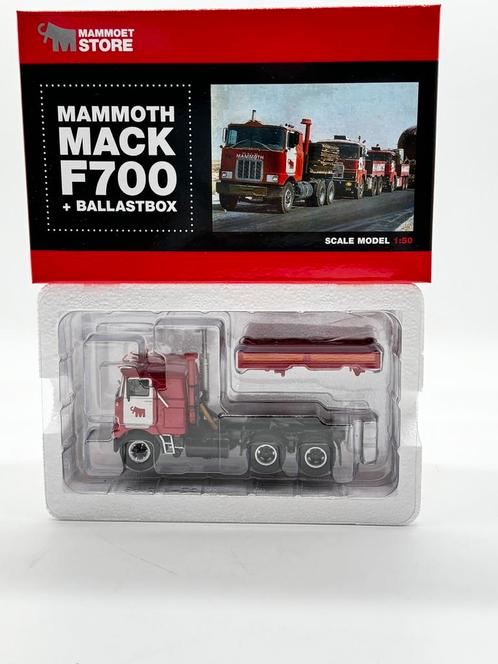 WSI MACK F700 + ballastbak MAMMOET, Hobby en Vrije tijd, Modelauto's | 1:50, Nieuw, Bus of Vrachtwagen, Wsi, Ophalen of Verzenden