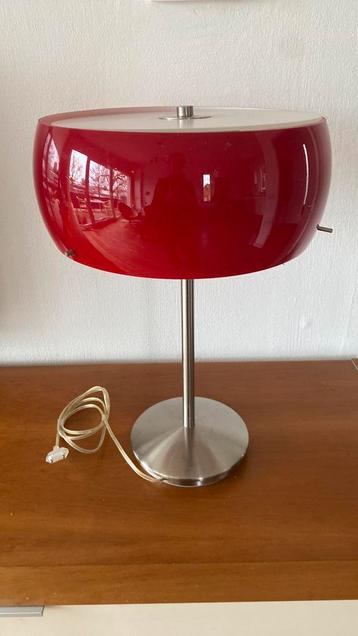 Tafellamp, rood glas, dimbaar, Hoogte 51 cm beschikbaar voor biedingen