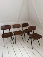 4x HAY Result eetkamerstoel - design, bruin met zwart - IZGS, Huis en Inrichting, Stoelen, Ophalen, Gebruikt, Bruin, Design