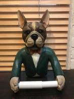 toiletrolhouder, bulldog in pak, Antiek en Kunst, Curiosa en Brocante, Ophalen of Verzenden