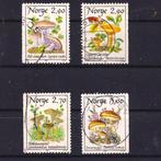 paddenstoel Noorwegen 4 zegels 1987 en 1988 gebruikt, Verzenden, Gestempeld, Dier of Natuur