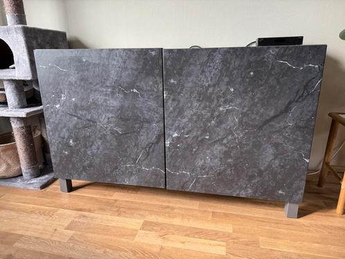 Dressoir Besta Ikea marmer look, Huis en Inrichting, Kasten | Dressoirs, Zo goed als nieuw, 100 tot 150 cm, 25 tot 50 cm, Met deur(en)