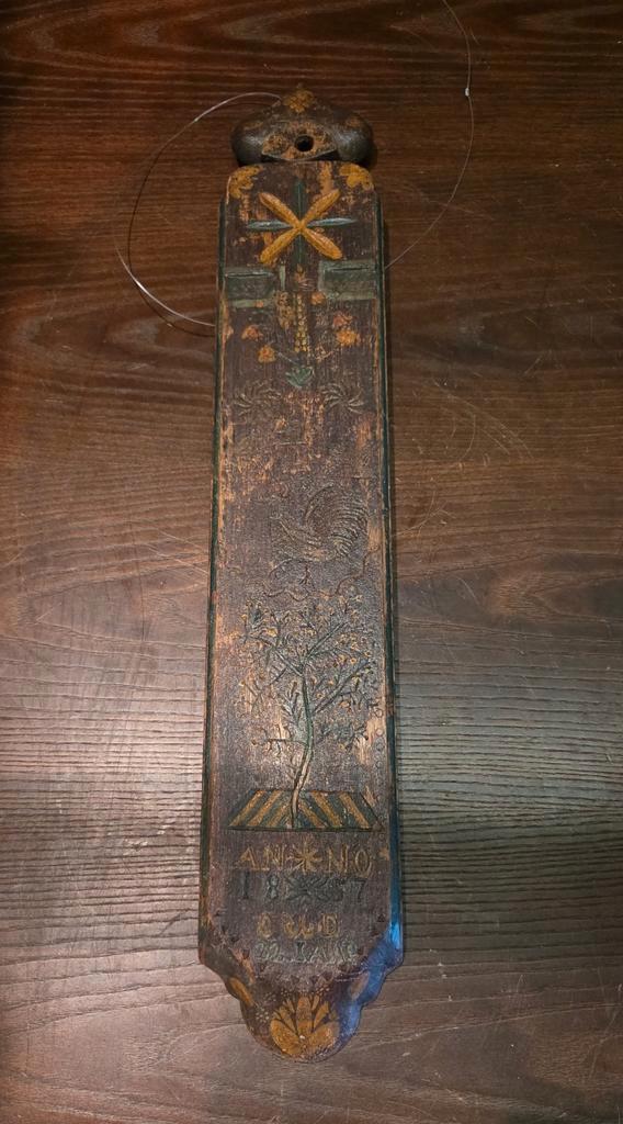 Antieke mangelplank 1857, Antiek en Kunst, Kunst | Beelden en Houtsnijwerken, Ophalen