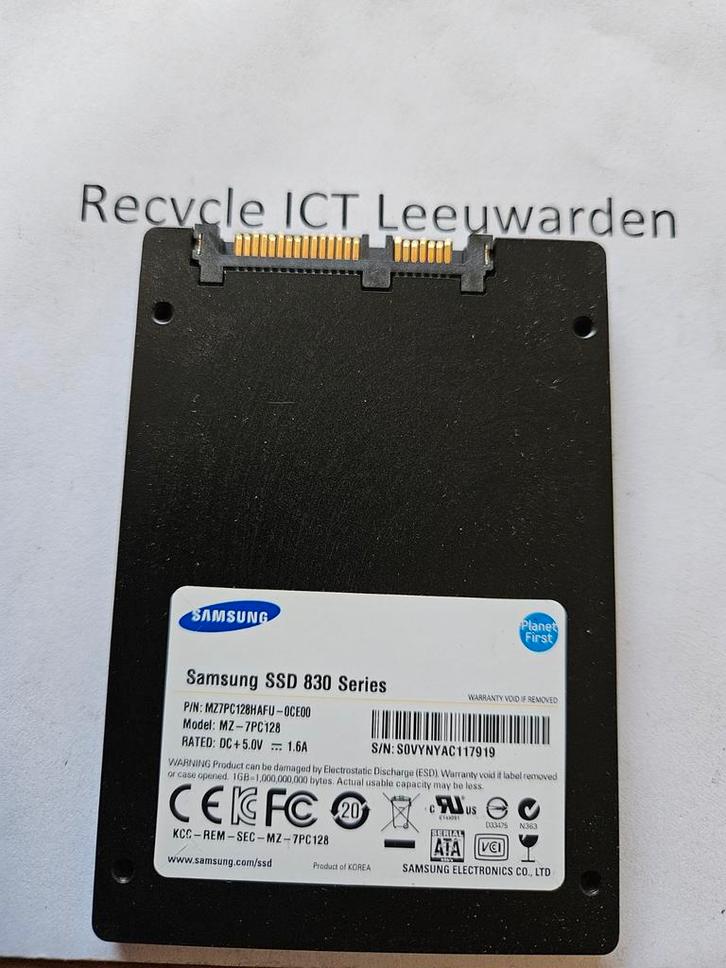 Samsung 830 serie 128gb laptop ssd hdd hardeschijf mz-7pc128, Computers en Software, Harde schijven, Gebruikt, Laptop, Intern