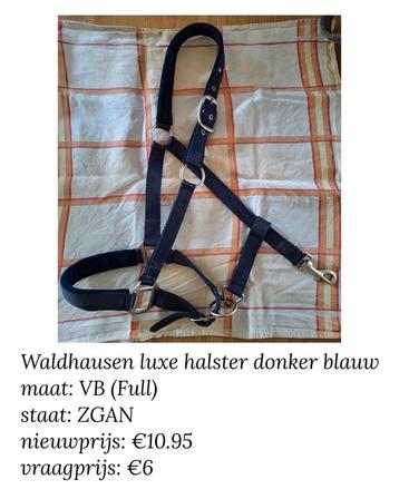 Waldhausen luxe halster donker blauw maat VB/full beschikbaar voor biedingen