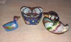 Cloisonne eenden beelden en vlinderdoosje, Ophalen of Verzenden