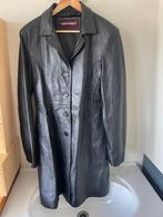 Zwarte halflange Leren dames jas maat 44, Kleding | Dames, Jassen | Zomer, Ophalen, Nieuw, Maat 42/44 (L), Zwart
