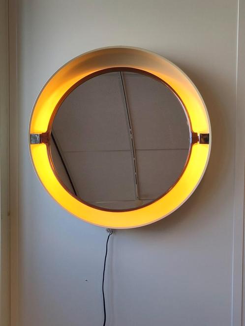 Vintage Make up spiegel space age Allibert wandspiegel lamp, Huis en Inrichting, Woonaccessoires | Spiegels, Gebruikt, 50 tot 75 cm