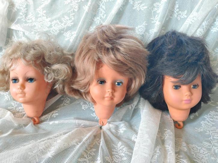 Kermispop Koppen / Poppen onderdelen / armen / benen / romp, Verzamelen, Poppen, Gebruikt, Pop, Ophalen of Verzenden
