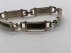 X222 Prachtige zilveren armband met jade Franz Schreurle, Sieraden, Tassen en Uiterlijk, Antieke sieraden, Ophalen of Verzenden