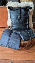Mozz zwart leren luiertas + onderlegger + pamper tasje leder, Ophalen of Verzenden, Gebruikt