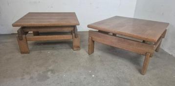 Vintage  brutalist bijzettafels beschikbaar voor biedingen