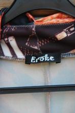 Overslagjurk oranje/ bruin Eroke mt 42 (IT) (EU36) Vaste OPR, Oranje, Ophalen of Verzenden, Zo goed als nieuw, Knielengte