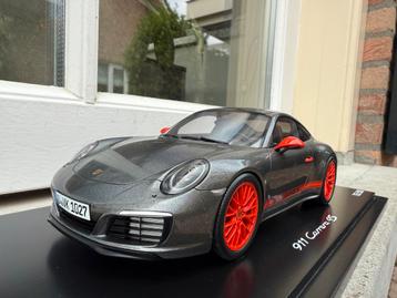 1:18 Porsche 911 991.2 Carrera 4S Grey Metallic Spark  beschikbaar voor biedingen