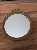 Spiegeltje, spiegel met strik, regency stijl, koper., Minder dan 100 cm, Minder dan 50 cm, Rond, Ophalen of Verzenden
