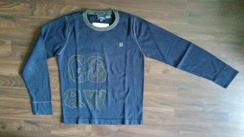 G-star Raw longsleeve blauw met grijze bies, Kleding | Heren, Truien en Vesten, Zo goed als nieuw, Maat 46 (S) of kleiner, Blauw