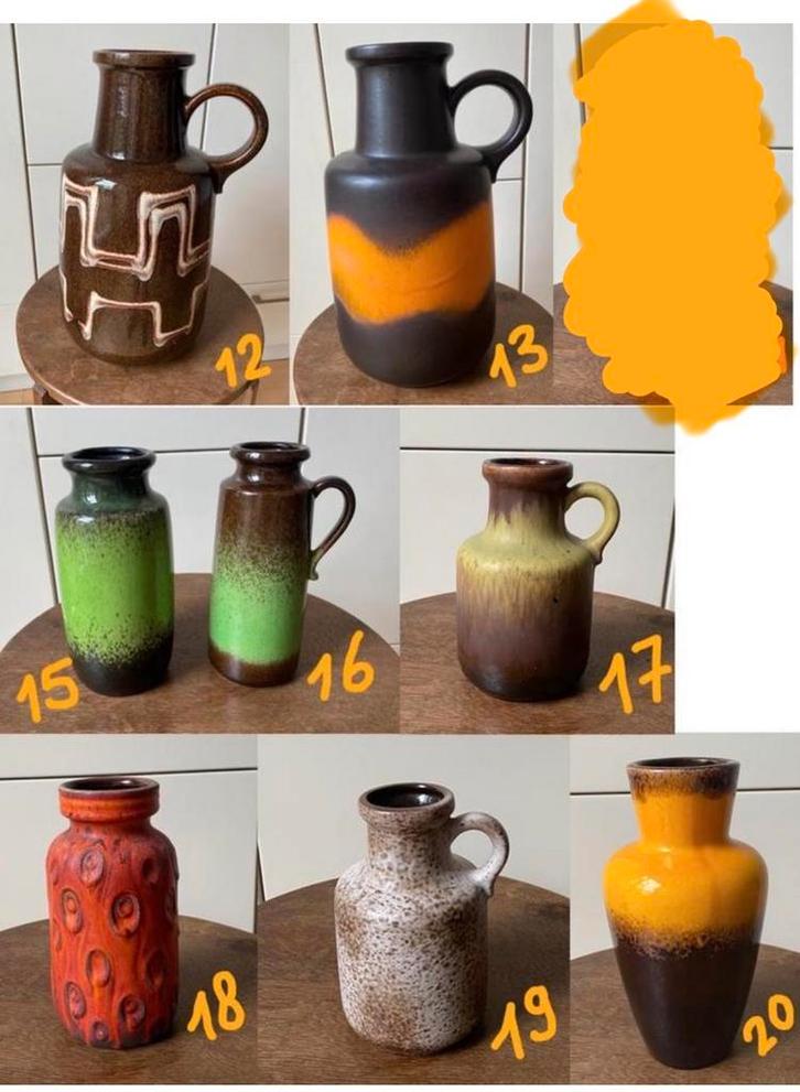 West Germany,Loré Beesel,Mobach,Carstens vazen bloempotten., Antiek en Kunst, Antiek | Keramiek en Aardewerk, Ophalen of Verzenden