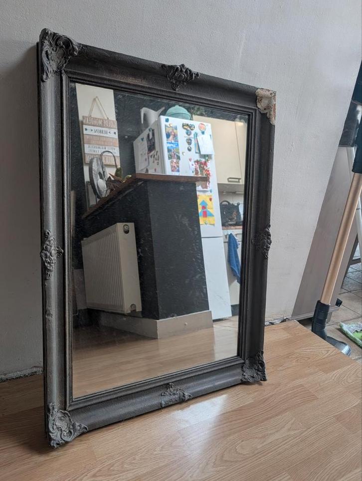 Antieke vintage spiegel, Huis en Inrichting, Woonaccessoires | Spiegels, Gebruikt, Minder dan 50 cm, Minder dan 100 cm, Rechthoekig