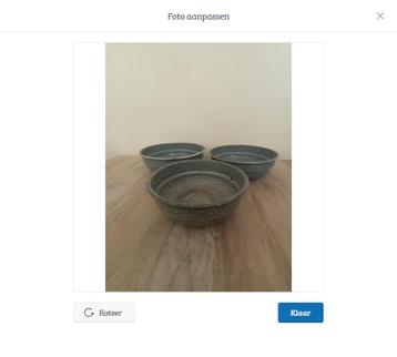 3 mooie schalen emaille grijs gewolkt    beschikbaar voor biedingen