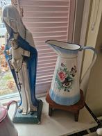 Blauwe emaille gebloemde Japy waterkan, Antiek en Kunst, Antiek | Emaille, Ophalen of Verzenden