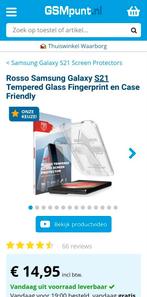 Rosso tempered glass screen protector Samsung S21, Nieuw, Samsung, Ophalen of Verzenden, Bescherming