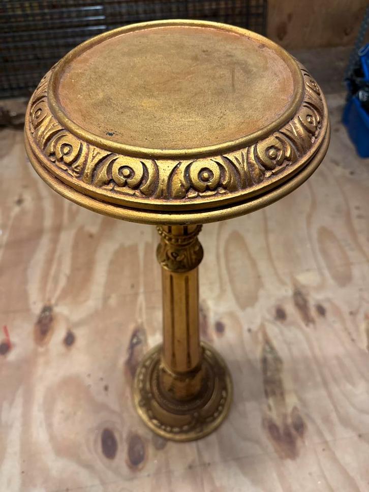 Gouden Decoratieve Sokkel / Plantenstandaard, Huis en Inrichting, Woonaccessoires | Zuilen en Pilaren, Gebruikt, Ophalen