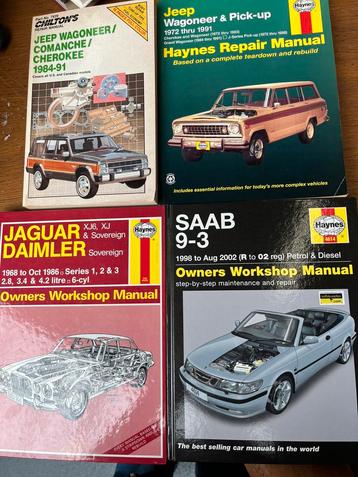 Diverse workshop manuals; jeep-jaguar-saab beschikbaar voor biedingen