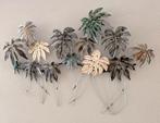 Metalen wanddecoratie 3D met monstera bladeren., Ophalen, Zo goed als nieuw